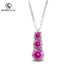 Colgante de calabaza de moissanita de Color D de 1,8 quilates, collar delicado para mamá, collar clásico de Plata de Ley 925 para mujer, joyería fina para fiesta 1