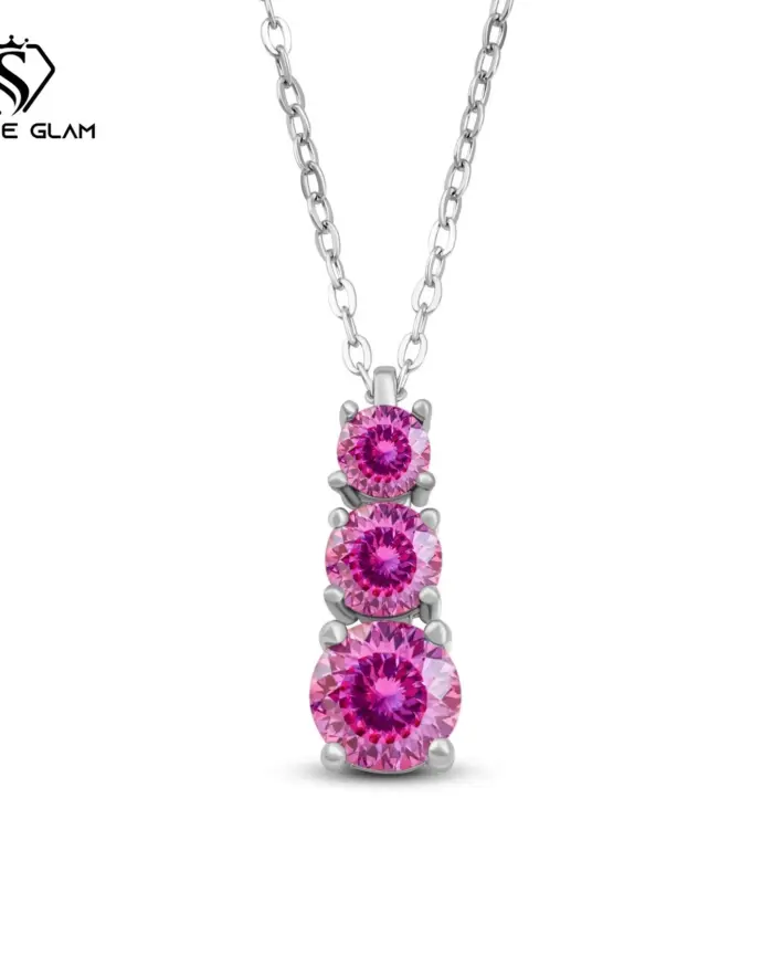 Colgante de calabaza de moissanita de Color D de 1,8 quilates, collar delicado para mamá, collar clásico de Plata de Ley 925 para mujer, joyería fina para fiesta 1