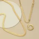 Conjunto de 3 uds de moda, nueva tendencia, Color dorado, orejas de trigo, collar, pulsera, anillo, conjunto para mujer, accesorios simples de personalidad, regalo 4