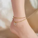 DIEYURO-tobilleras multicapa de acero inoxidable 316L para mujer y niña, cadena de pierna, joyería impermeable, regalo 3