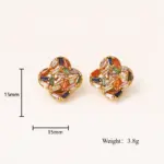 Juego de Joyería Vintage Elegante de 3 Piezas para Mujer, Collar con Trébol de Cuatro Hojas Colorido, Gargantilla de Cristal Brillante, Aretes para Novia, Boda, Fiesta 6