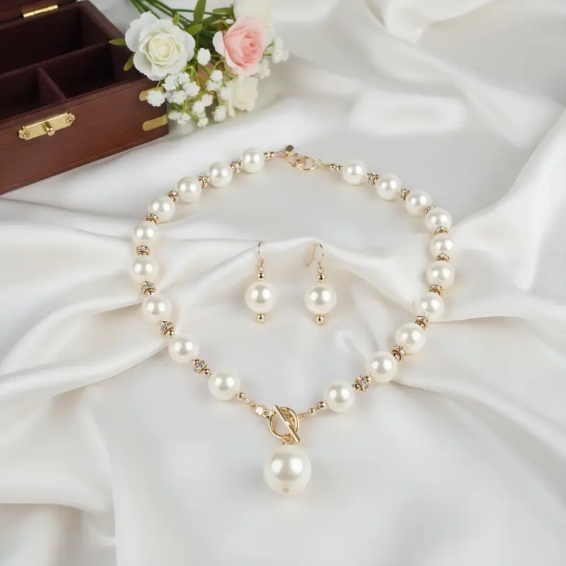 Juego de Joyería Vintage Elegante de 3 Piezas para Mujer, Collar con Cuentas Redondas con Microincrustaciones, Gargantilla de Cristal Brillante, Aretes de Novia para Boda, Fiesta 1 Juego de Joyería Vintage Elegante de 3 Piezas para Mujer, Collar con Cuentas Redondas con Microincrustaciones, Gargantilla de Cristal Brillante, Aretes de Novia para Boda, Fiesta 1