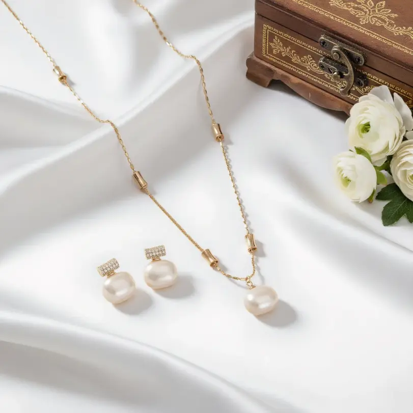Juego de Joyería Vintage Elegante de 3 Piezas para Mujer, Collar con Nudo de Bambú y Perlas de Azúcar, Gargantilla de Cristal Brillante, Aretes para Novia, Boda, Fiesta 1 Juego de Joyería Vintage Elegante de 3 Piezas para Mujer, Collar con Nudo de Bambú y Perlas de Azúcar, Gargantilla de Cristal Brillante, Aretes para Novia, Boda, Fiesta 1