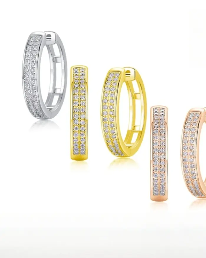 Pendientes de moissanita doble brillante TY, plata de ley S925, D VVS1, joyería fina de moissanita para mujer, pendientes de oro rosa 1