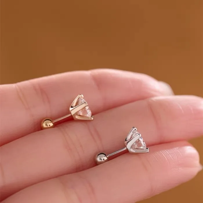 Pendientes de tuerca de moissanita con certificado GRA TY 0,5 CT 1CT 2CT para mujer, joyería de plata de ley 925 con diamantes de laboratorio de Color D brillante 2