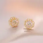 Juego de Joyería Elegante y Moderno de 3 Piezas para Mujer, Collar con Diseño de Flor Giratoria, Gargantilla Dorada Clásica, Aretes para Uso Diario Informal, Regalo 2