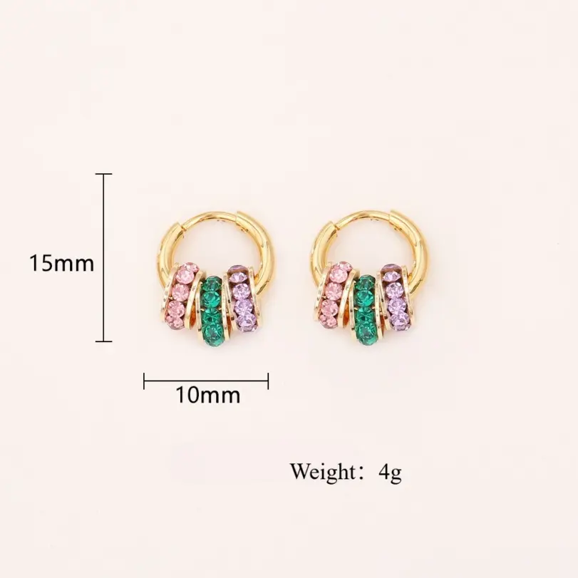Juego de Joyería Vintage Elegante de 3 Piezas para Mujer, Collar de Cuerda Colorido, Gargantilla de Cristal Brillante, Aretes de Novia para Boda, Fiesta 6