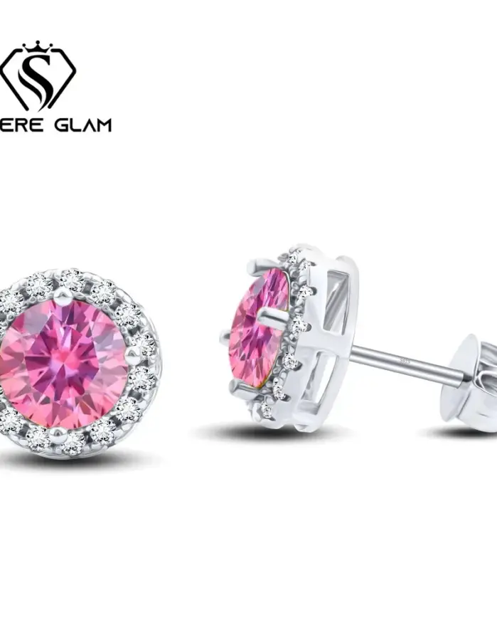 Pendiente brillante de plata de ley S925, 1*2CT, Color D, moissanita, pendientes clásicos para Piercing para mujer, joyería fina para fiesta de boda 2
