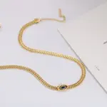 Conjunto de joyería Vintage elegante para mujer, collar de ojo de diablo, gargantilla dorada, pulsera de boda nupcial, regalo de fiesta, 2 uds. 4