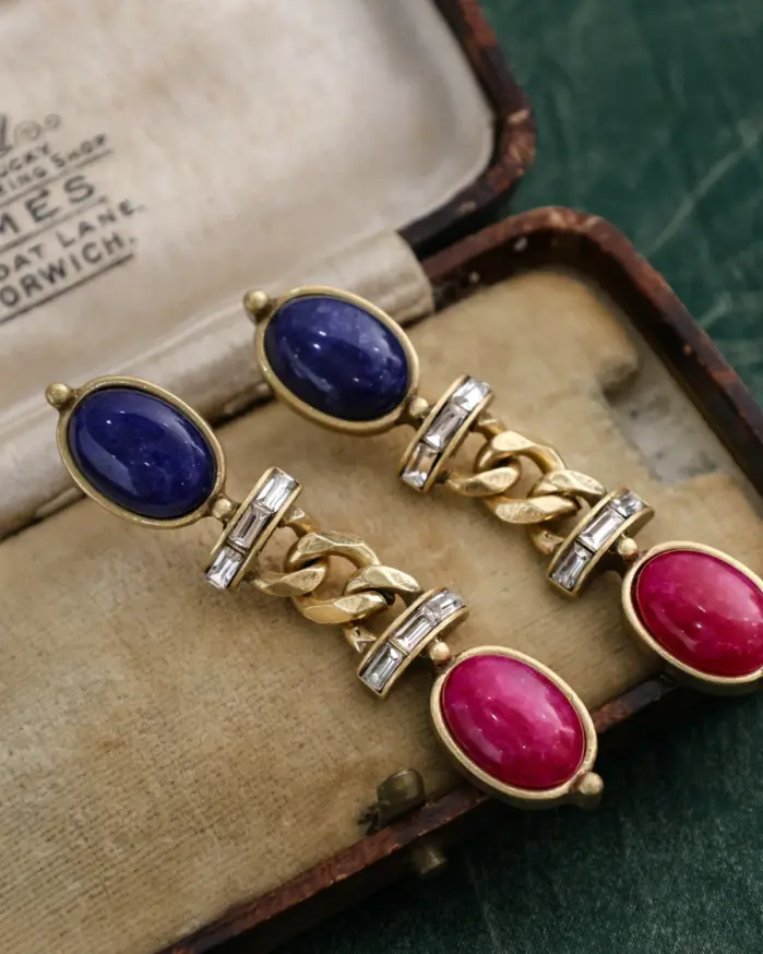 Juego de Joyería Elegante y Moderno de 3 Piezas para Mujer, Collar con Piedras Preciosas Coloridas Estilo Palacio, Gargantilla Clásica, Aretes para Uso Diario Informal, Regalo 2