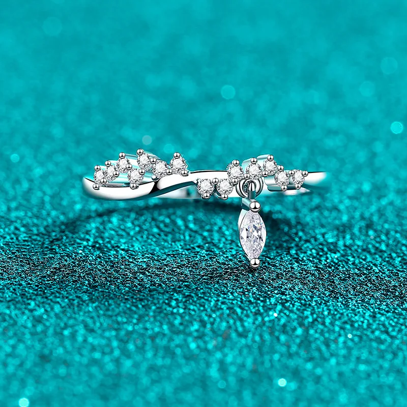 Anillo de moissanita marquesa de plata de ley 925 TY para mujer, 0,21 ct, D VVS1, anillo de boda de moissanita, joyería de moda 1 Anillo de moissanita marquesa de plata de ley 925 TY para mujer, 0,21 ct, D VVS1, anillo de boda de moissanita, joyería de moda 1