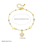Tobilleras DIEYURO 316L de acero inoxidable amarillo vieira estrella de mar circón para mujer cadenas de pie de estilo marino regalo de joyería impermeable 2