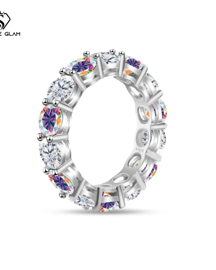 Gran oferta, anillo de plata de ley S925 0,5*14CT D Color Moissanite, joyería fina brillante, anillo para regalos de fiesta de boda para mujer 1
