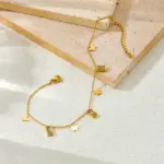 DIEYURO-tobilleras cuadradas de mariposa dorada de acero inoxidable 316L para mujer, cadenas para pies de nueva tendencia, joyería antioxidante, regalo de vacaciones 3