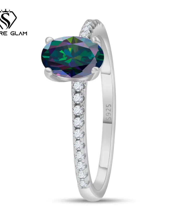 Anillo clásico de huevo de Paloma de moissanita de Color 1CT D con certificado, anillo de Hada de Plata de Ley 925 para mujer, fiesta de boda Vintage Simple 1