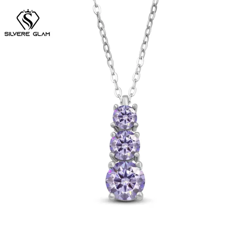 Colgante de calabaza de moissanita de Color D de 1,8 quilates, collar delicado para mamá, collar clásico de Plata de Ley 925 para mujer, joyería fina para fiesta 6