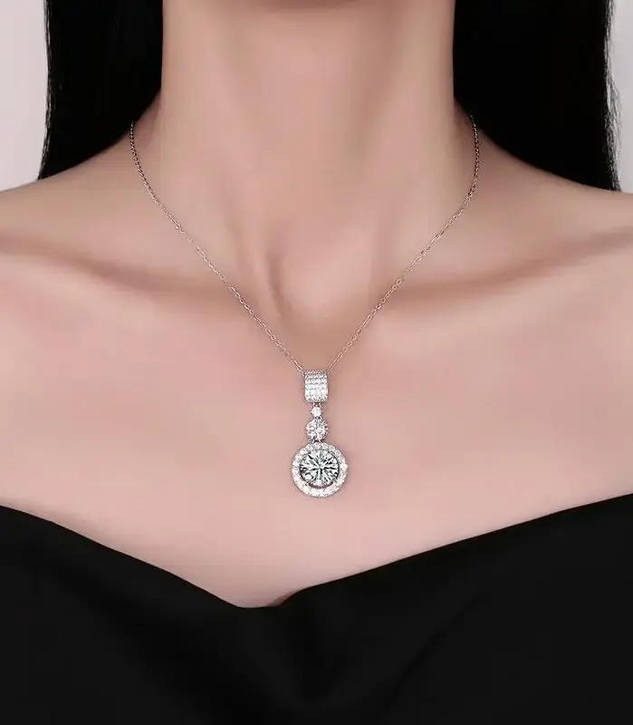 Collar con Colgante de Moissanita TY 5CT DColor en Plata de Ley 925, Joyería Fina, Accesorios de Moda para Mujer para Fiestas y Bodas 2