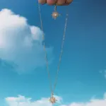 Juego de Joyería Elegante y Moderno de 3 Piezas para Mujer, Collar con Estrella Dorada y Sol, Gargantilla Brillante con Cristales, Aretes para Uso Diario Informal, Regalo 3