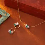 Juego de Joyería Vintage Elegante de 3 Piezas para Mujer, Collar de Cuerda Colorido, Gargantilla de Cristal Brillante, Aretes de Novia para Boda, Fiesta 2