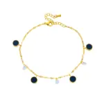 DIEYURO-tobilleras redondas de acero inoxidable 316L para mujer y niña, cadena de pierna de circón, joyería impermeable, regalo de fiesta 6