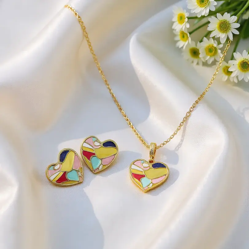 Juego de Joyería Vintage Elegante de 3 Piezas para Mujer, Collar con Esmalte que Simula Goteo de Aceite, Gargantilla Brillante, Aretes para Novia, Boda, Fiesta 1 Juego de Joyería Vintage Elegante de 3 Piezas para Mujer, Collar con Esmalte que Simula Goteo de Aceite, Gargantilla Brillante, Aretes para Novia, Boda, Fiesta 1