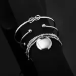 Conjunto de joyería elegante para mujer, pulsera con nudo de cuentas redondas, uso diario, regalo de fiesta de boda nupcial, 3 uds. 3