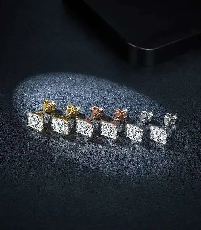 Pendientes brillantes TY Moissanite para mujer Plata de Ley 925 auténtica pendientes simples Color D con certificado regalo de joyería fina 2