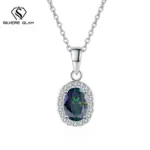 Collar con colgante de huevo de Paloma de moissanita de Color 1CT D con certificado, joyería fina de Plata de Ley 925 para mujer, collar para fiesta de boda 1