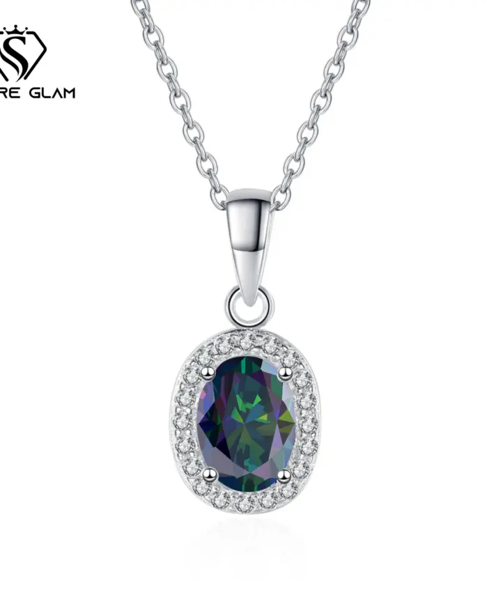Collar con colgante de huevo de Paloma de moissanita de Color 1CT D con certificado, joyería fina de Plata de Ley 925 para mujer, collar para fiesta de boda 1