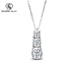 Colgante de calabaza de moissanita de Color D de 1,8 quilates, collar delicado para mamá, collar clásico de Plata de Ley 925 para mujer, joyería fina para fiesta 2