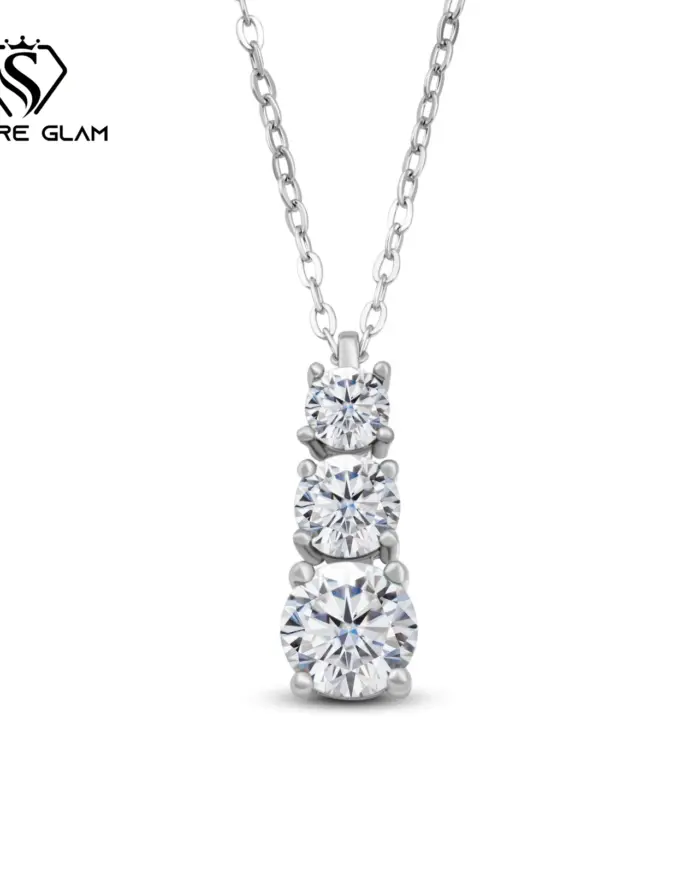 Colgante de calabaza de moissanita de Color D de 1,8 quilates, collar delicado para mamá, collar clásico de Plata de Ley 925 para mujer, joyería fina para fiesta 2
