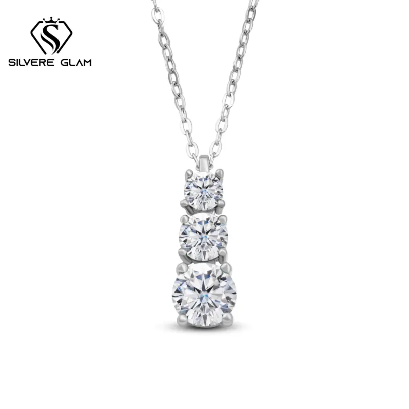 Colgante de calabaza de moissanita de Color D de 1,8 quilates, collar delicado para mamá, collar clásico de Plata de Ley 925 para mujer, joyería fina para fiesta 2