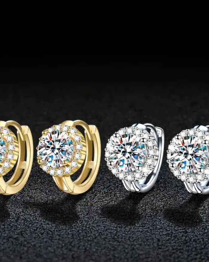 TY-pendientes de aro clásicos con diamantes de moissanita para mujer, joyería fina de plata de ley S925 para fiesta de compromiso y boda, regalo 1