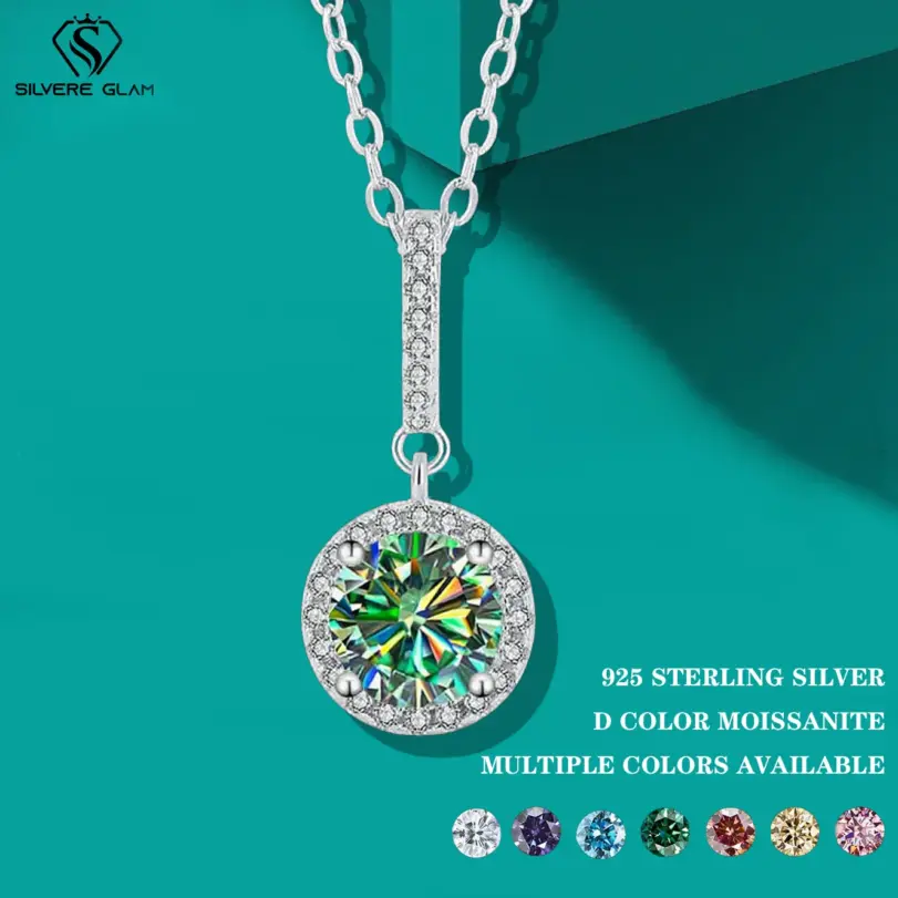 TY D VVS1 collar colgante de moissanita certificado GRA 0,5-2 quilates diamante de laboratorio s925 collares delicados de plata esterlina para mujeres 1 TY D VVS1 collar colgante de moissanita certificado GRA 0,5-2 quilates diamante de laboratorio s925 collares delicados de plata esterlina para mujeres 1