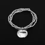 Conjunto de joyería elegante para mujer, pulsera con nudo de cuentas redondas, uso diario, regalo de fiesta de boda nupcial, 3 uds. 2