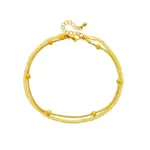 Tobilleras DIEYURO 316L de acero inoxidable de Color dorado de doble capa para mujer y niña, nueva tendencia, cadena para pierna, joyería impermeable, regalo para fiesta 6