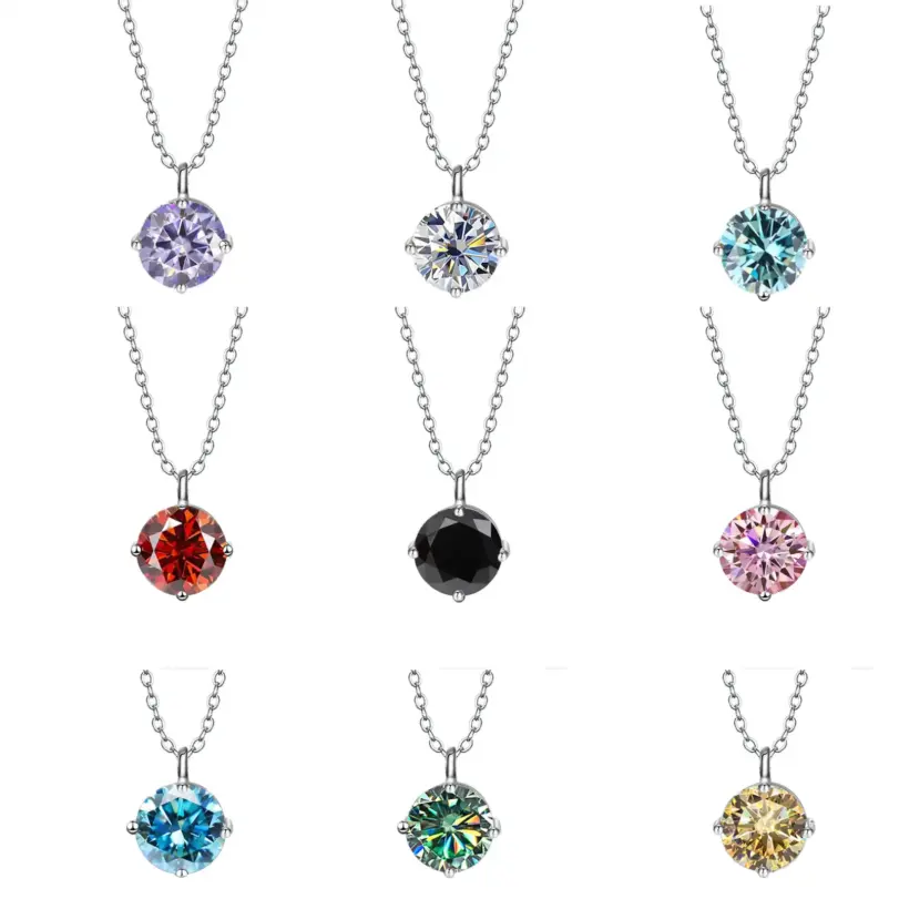 Cadena de clavícula de moissanita de Plata de Ley 925 para mujer, collar de moda clásico de lujo ligero de moissanita de cuatro puntas de 1 quilate 1 Cadena de clavícula de moissanita de Plata de Ley 925 para mujer, collar de moda clásico de lujo ligero de moissanita de cuatro puntas de 1 quilate 1