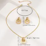 Conjunto de joyería Vintage elegante para mujer, collar circular geométrico de Metal, Gargantilla dorada, pulsera de boda nupcial, regalo de fiesta, 3 uds. 6