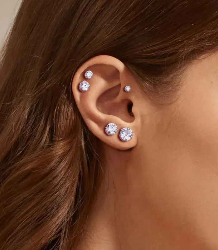 Pendientes TY de moissanita de 0,2-6 quilates para mujeres y hombres, pendiente de diamante de laboratorio de Color D, joyería para Piercing en la oreja de Plata de Ley 925 2