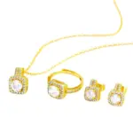 Conjunto de joyería Vintage elegante para mujer, lujoso collar con incrustaciones de circón, gargantilla de cristal brillante, pendientes de boda para fiesta, 4 Uds. 4