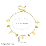 DIEYURO-tobillera de circón con forma de cruz dorada de acero inoxidable 316L para mujer y niña, cadena de pie resistente al agua, joyería, regalo de vacaciones 2