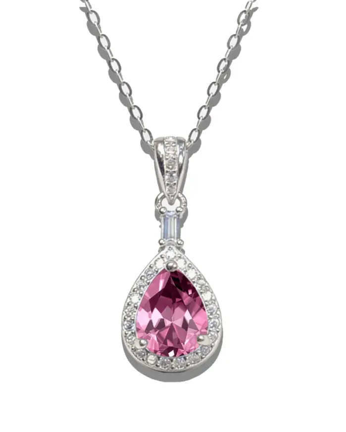 Collar de Moissanita TY 1CT, Cadena con Colgante de Plata de Ley S925, Zirconia Cúbica D VVS1, Joyería Fina para Mujer, Diseño de Gota de Agua 1