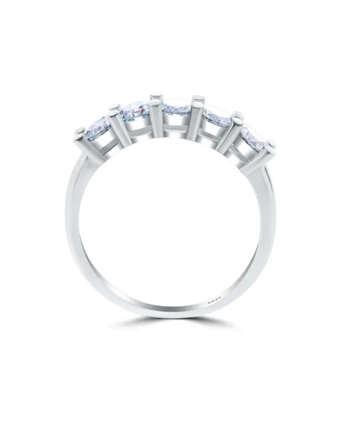 Anillo de moissanita brillante de 0.3CT*5, color D, de plata esterlina 925 auténtica, joyería clásica para mujer, ideal para bodas. 2
