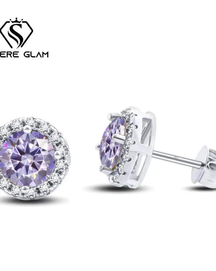 Pendiente brillante de plata de ley S925, 1*2CT, Color D, moissanita, pendientes clásicos para Piercing para mujer, joyería fina para fiesta de boda 1