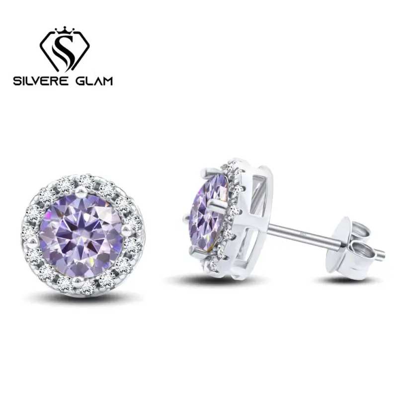 Pendiente brillante de plata de ley S925, 1*2CT, Color D, moissanita, pendientes clásicos para Piercing para mujer, joyería fina para fiesta de boda 1