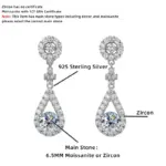 Pendientes TY de Plata de Ley 925 con moissanita para mujer, 1 CT D VVS1, circonita moissanita, pendientes colgantes multicolores, joyería de lujo 6