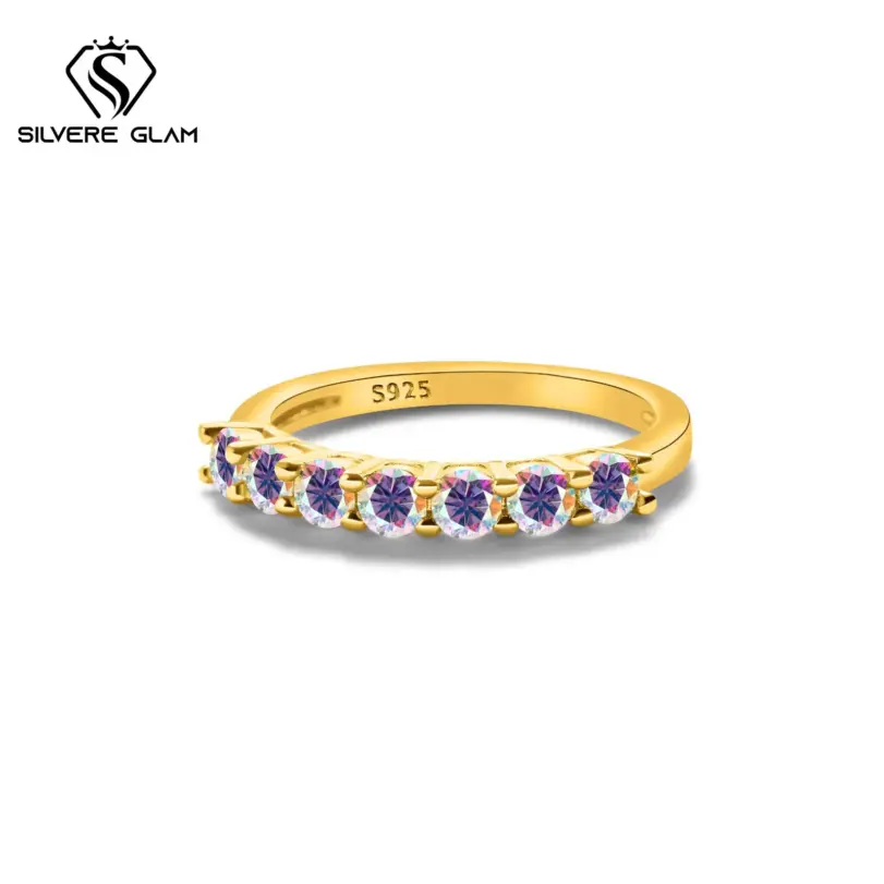 Anillo Simple redondo clásico de Plata de Ley 925 0,1 CT * 7 D Color Moissanite joyería fina anillo de mujer para boda regalo del Día de San Valentín 1 Anillo Simple redondo clásico de Plata de Ley 925 0,1 CT * 7 D Color Moissanite joyería fina anillo de mujer para boda regalo del Día de San Valentín 1