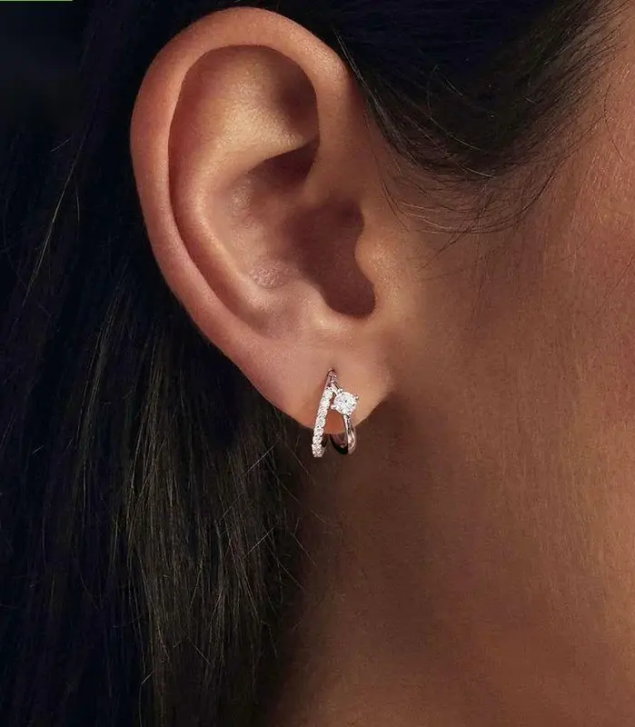 Pendientes de plata de ley 925 con moissanita para mujer, color D, corte redondo de laboratorio, aretes de moissanita, joyería de regalo, pendientes para mujer 1