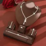 Conjunto de joyería Vintage elegante para mujer, collar con estilo de cadena de garra exquisita, Gargantilla dorada, pulsera de boda nupcial, regalo de fiesta, 5 uds. 4
