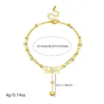 DIEYURO-tobillera de acero inoxidable 316L, cadena de pie, joyería glamurosa, circón redondo, doble capa, corazón, mamá dorada, regalo de vacaciones 2